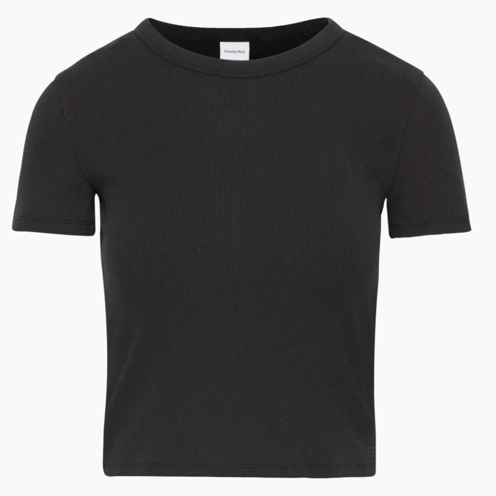 Aritzia Sunday Best ribbed black t-shirt